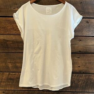 Sita Murt white cotton relaxed fit cap sleeve gauzy back top blouse XL
